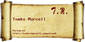 Tomko Marcell névjegykártya